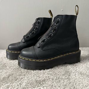 Dr. Marten’s Black Sinclair Milled NappA Leather Platform Boots 6